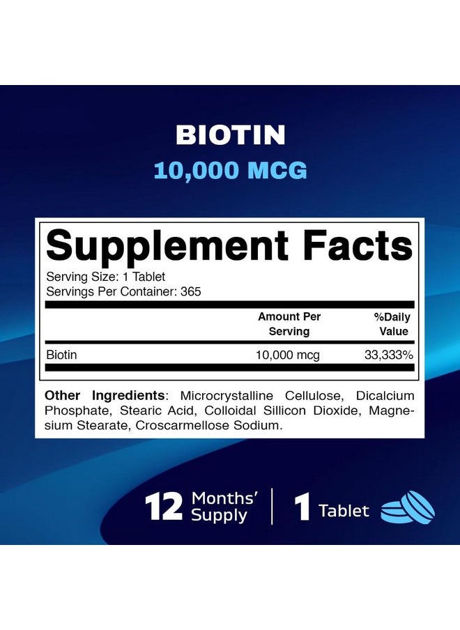 Vitamatic Biotin 10,000 mcg (10 mg) for Stronger Hair, Skin & Nails - 365 Vegan Tablets- Also Called Vitamin B7 - pzsku/Z458C1CFAEE13B4E2D6E5Z/45/_/1740202493/2fb759a2-7fa8-4e2f-a366-c609a5b26e52