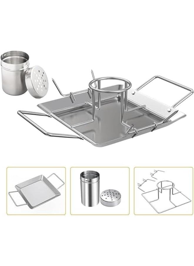 HOOKOR Grillers Beer Can Chicken Roaster Stand - Stainless Steel Holder - Barbecue Rack for The Grill, Oven or r - Dishwasher Safe - Includes 4 Vegetable Spikes  - Image 4