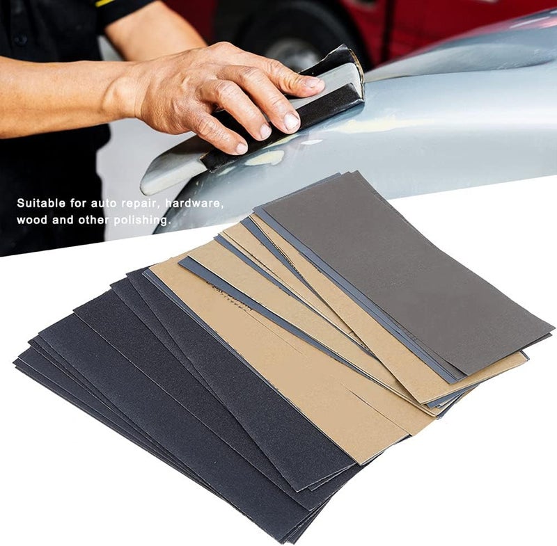 Professional Sandpaper Set 28pcs 120# to 3000# Grit Silicon Carbide Abrasive Sheets for Wood Metal Auto Body Polishing and Surface Refinishing - Image 2