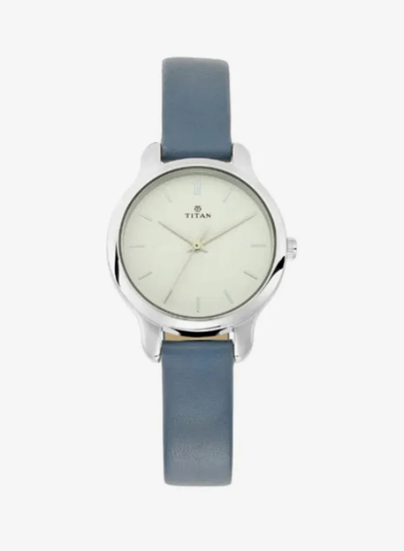 TITAN Titan Women's Chic minimalist watch with White dial and leather strap