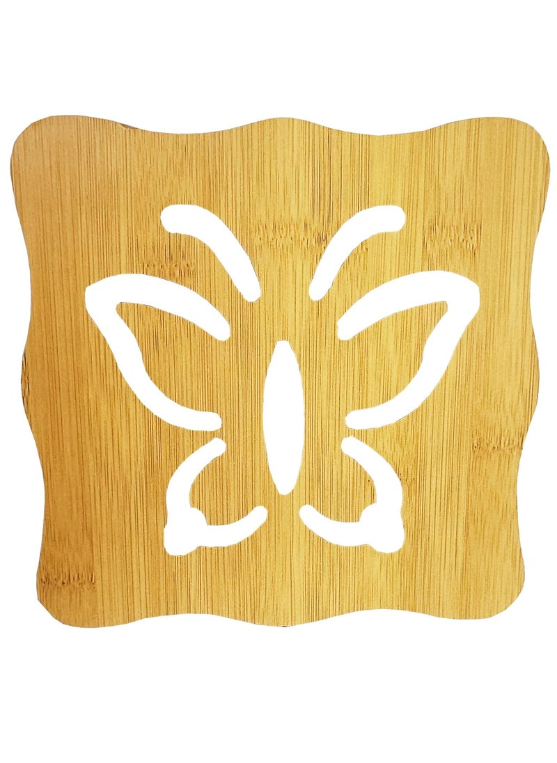 Prostuff.in Prostuffin Bamboo Heat Resistant Pad for Hot Plates Tea Mat Bowls Dishes Dinning Table for Home Brown Color 1 Pcs  - Image 1
