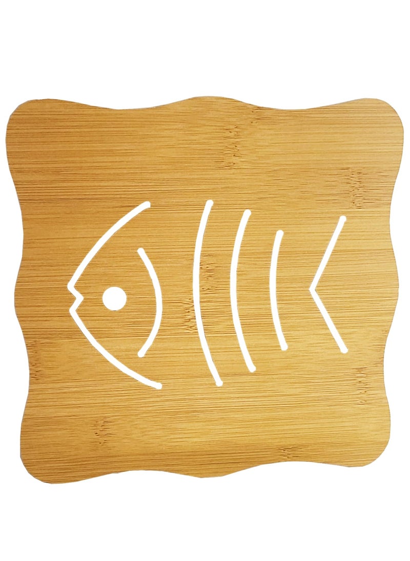 Prostuff.in Prostuffin Bamboo Heat Resistant Pad for Hot Plates Tea Mat Bowls Dishes Dinning Table for Home Brown Color 1 Pcs  - Image 2