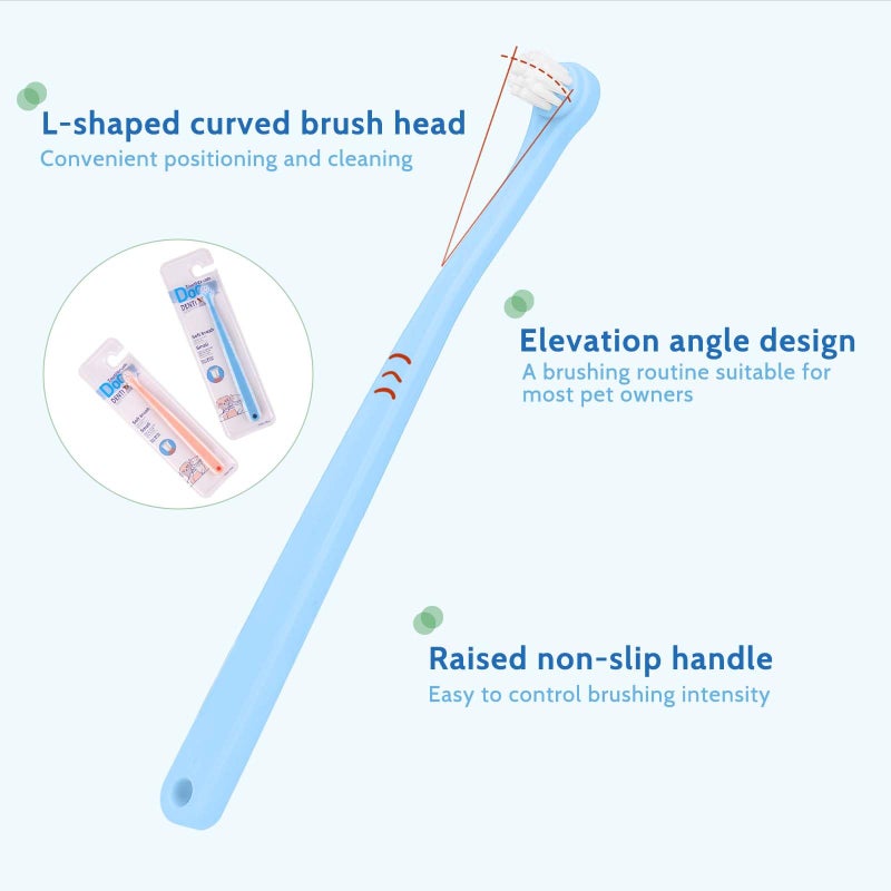 salbsever 2 Pack Dog and Cat Toothbrush Kit - Mini Head Soft Brush for Deep Clean - Suitable for Puppy, Kitten, Small Pets - Portable Travel Friendly and Easy to Use - Image 3