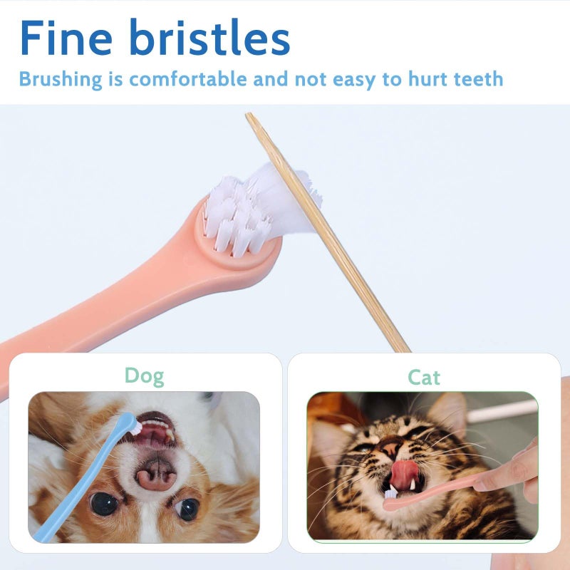 salbsever 2 Pack Dog and Cat Toothbrush Kit - Mini Head Soft Brush for Deep Clean - Suitable for Puppy, Kitten, Small Pets - Portable Travel Friendly and Easy to Use - Image 5