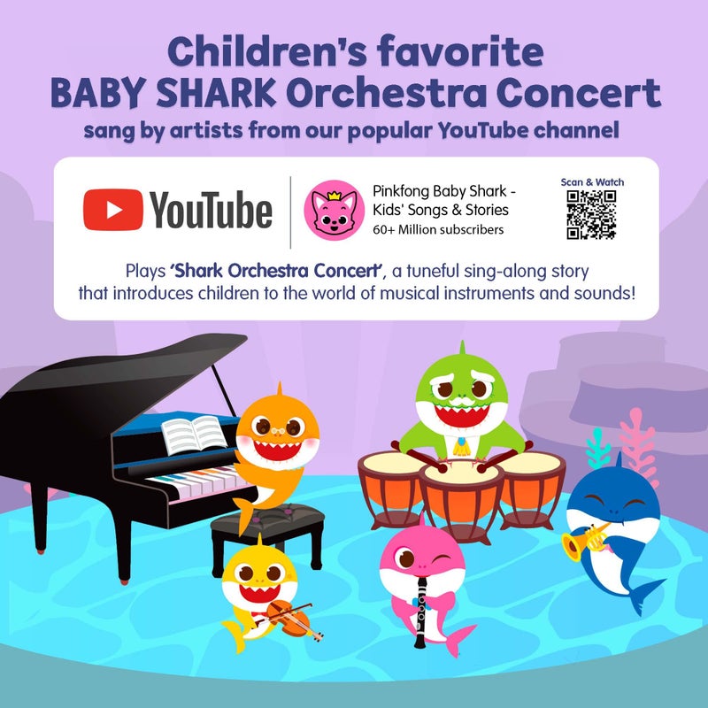 Pinkfong Baby Shark Family Orchestra Concert Sound Book l Baby Shark Toys | Learning & Education Toys | Interactive Books for Infant & Toddlers & in 1-3 | Gifts for Boys & Girls - Image 4