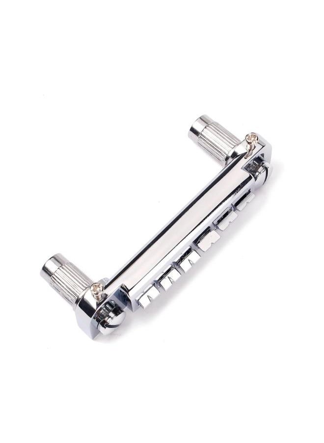 silvercnc - Wraparound Roller Bridge Saddle Tailpiece Combo Chrome for Gibson Les Paul LP Style Electric Guitar Replacement Parts Accessories (Silver) - Image 1