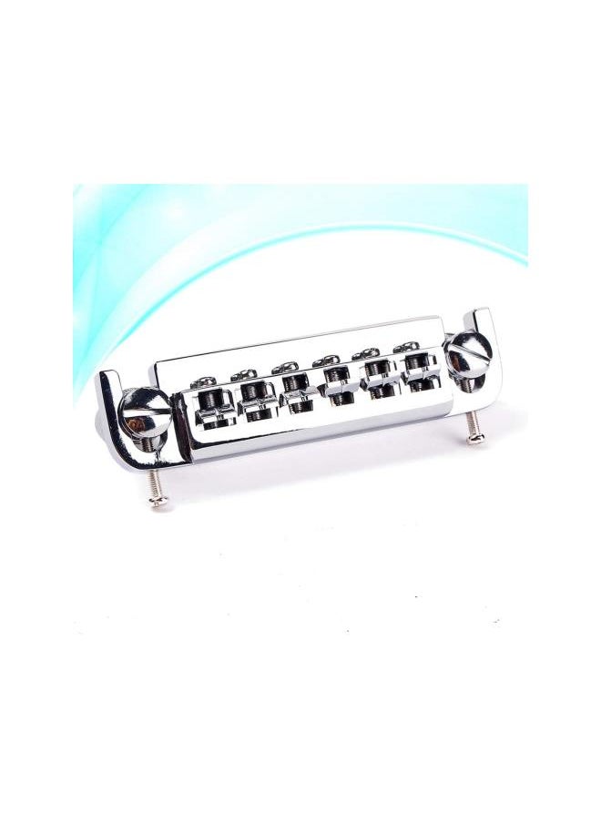 silvercnc - Wraparound Roller Bridge Saddle Tailpiece Combo Chrome for Gibson Les Paul LP Style Electric Guitar Replacement Parts Accessories (Silver) - Image 1