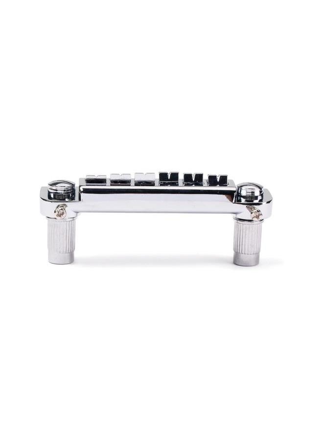 silvercnc - Wraparound Roller Bridge Saddle Tailpiece Combo Chrome for Gibson Les Paul LP Style Electric Guitar Replacement Parts Accessories (Silver) - Image 1
