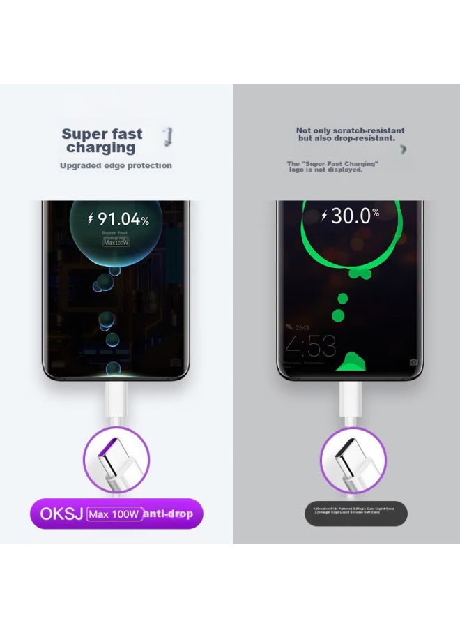 OKSJ Type-c Data Cable Charging Cable Fast Charging 100w Xiaomi Phone 5a Extended 1.5 Meters Suitable For Android Phones Car Charger - Image 1