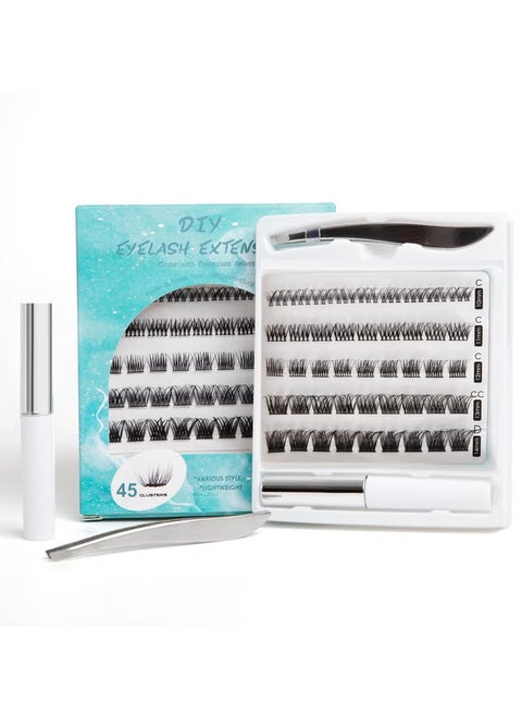 False Lashes Individual Eyelashes 45 Root Cluster Lashes DIY Eyelash Extension Fake Lashes Natural Look Reusable Lashes