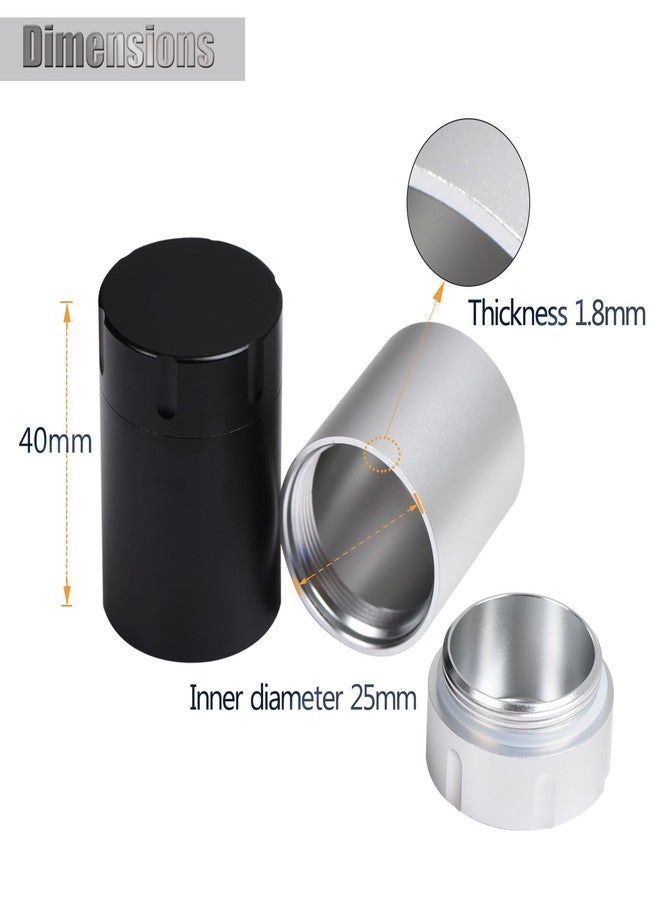 PPFISH EDC Portable Metal Small Pill Case, Aluminium Alloy Round Pill Box for Travel, Waterproof Pill Box Organizer, Pocket Daliy Pill Holder Pill Container for Medicine Vitamin Fish Oils (Silver - Image 2