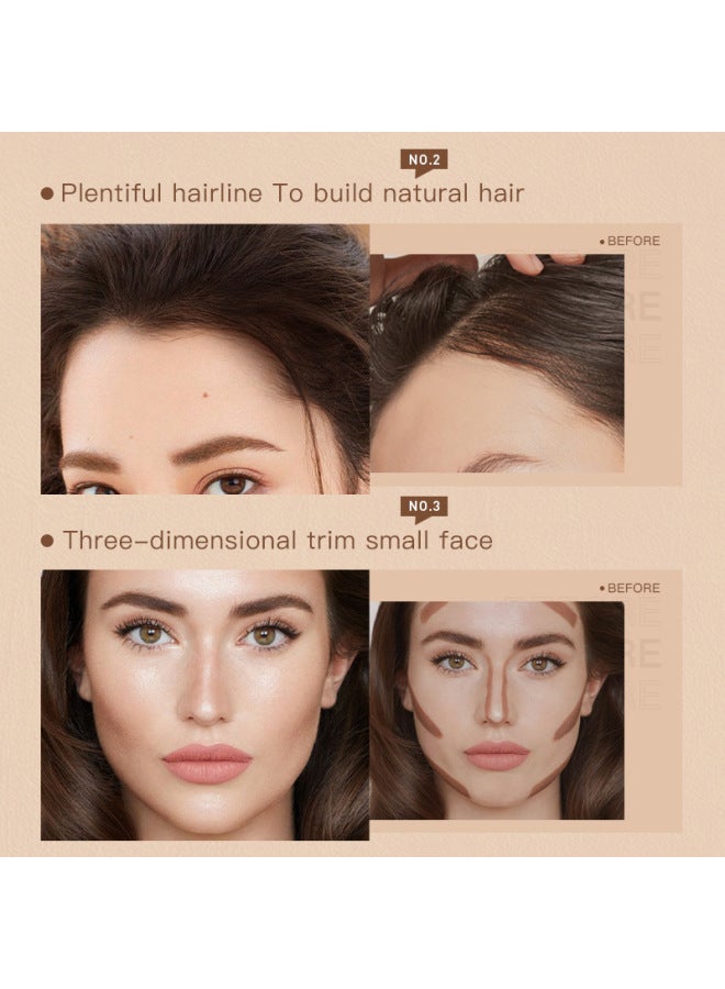 pudaier Double Eyebrow Powder Does Not Faint Three-dimensional Eyebrow Cream Hairline Shadow Powder - Image 3