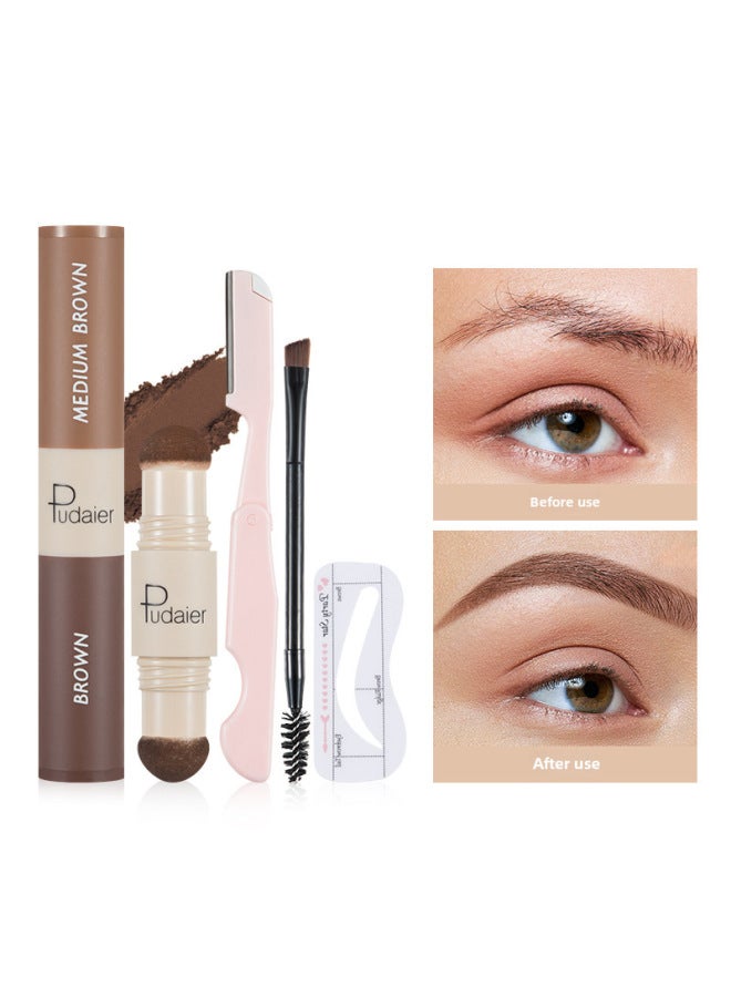 pudaier Double Eyebrow Powder Does Not Faint Three-dimensional Eyebrow Cream Hairline Shadow Powder - Image 1