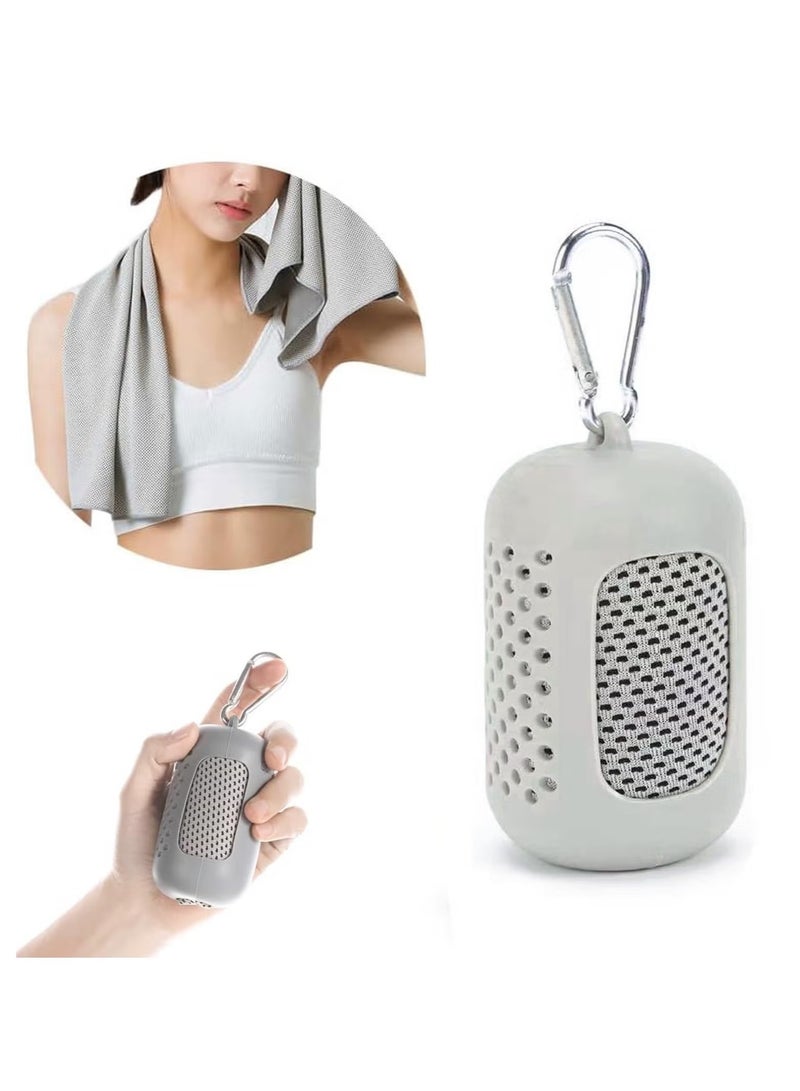 Generic 90cm x 30cm Cooling Gym Towel for Neck and Face, Breathable and Sweat Chilly Towel with Silicone Portable Storage Box  - Image 1