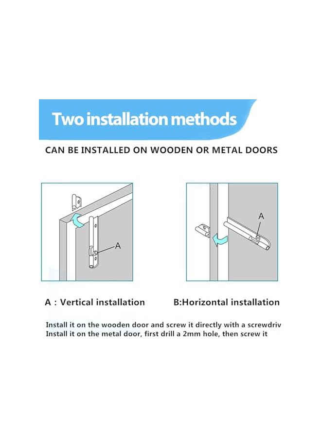 promass Door Sliding Bolt Latch, 3 Inch Sliding Bolt Latches Stainless Steel Bolt Locks Hardware with Screw for Window Door Furniture - Image 5
