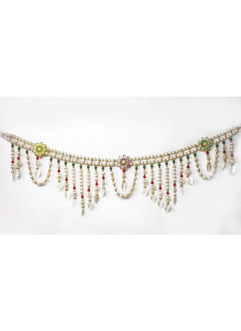 pranjals house - Pranjals House Beaded Handmade Traditional Door Toran (3 feet, Multicolour) - Image 1