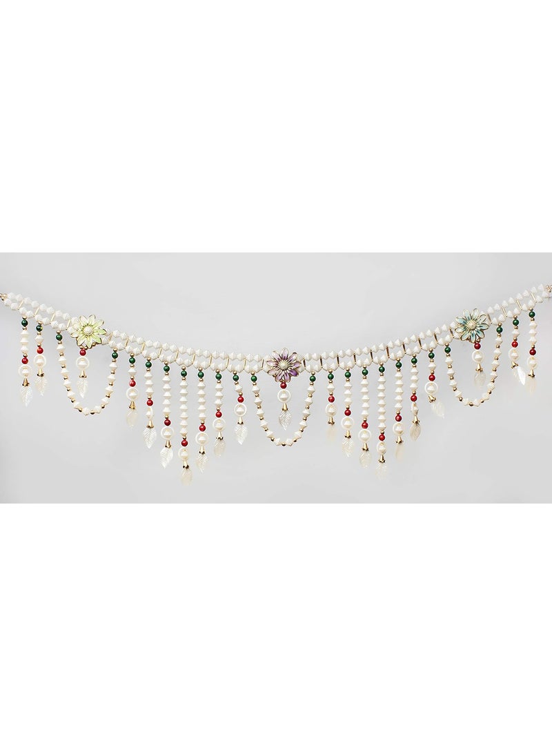 pranjals house - Pranjals House Beaded Handmade Traditional Door Toran (3 feet, Multicolour) - Image 1