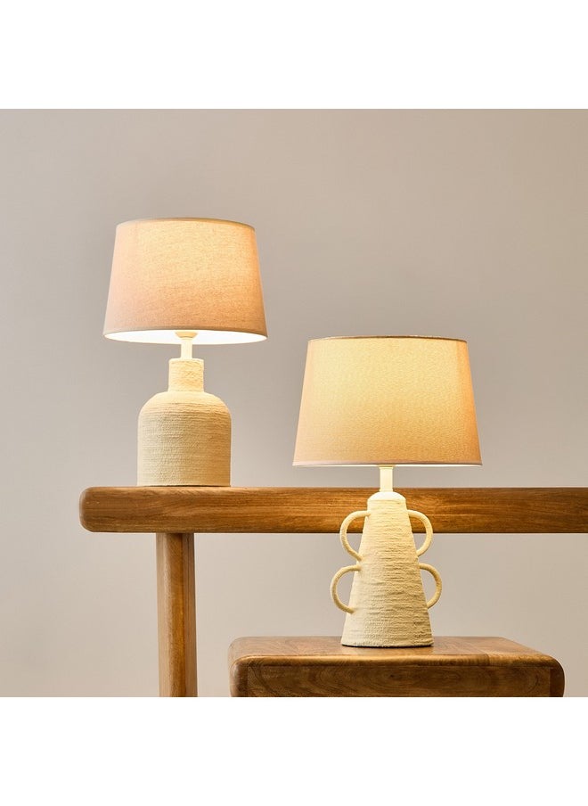 Home Box - مصباح طاولة كوليت من ورق ماكينة E27 بظل من الكتان 30 × 30 × 49.5 سم - Image 1