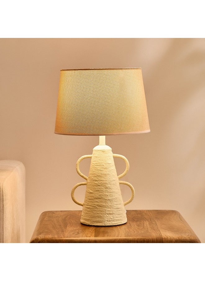 Home Box - مصباح طاولة كوليت من ورق ماكينة E27 بظل من الكتان 30 × 30 × 49.5 سم - Image 1
