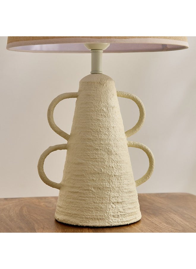 Home Box - مصباح طاولة كوليت من ورق ماكينة E27 بظل من الكتان 30 × 30 × 49.5 سم - Image 1