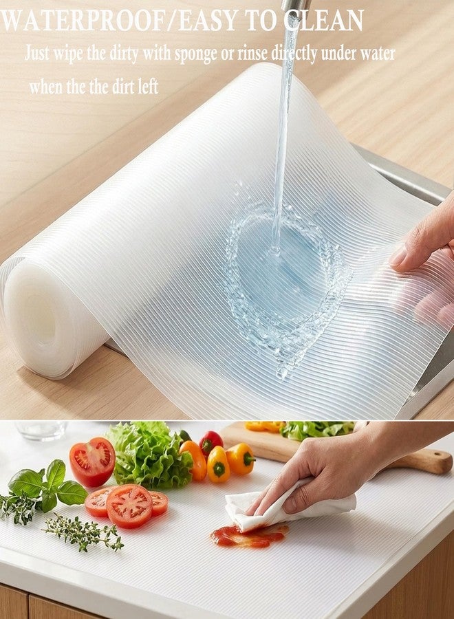 GMCOZY Shelf Liners for Kitchen Cabinets Non Adhesive Cabinet Drawer Liners Non Slip Waterproof 15 Inch Wide X 20 Ft Closet Wire Pantry Shelf Liner Cupboard Fridge Liners Mat for Bathroom Drawer - Image 3