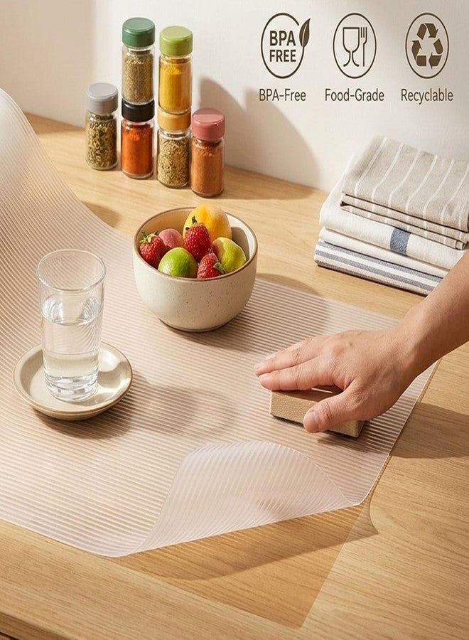 GMCOZY Shelf Liners for Kitchen Cabinets Non Adhesive Cabinet Drawer Liners Non Slip Waterproof 15 Inch Wide X 20 Ft Closet Wire Pantry Shelf Liner Cupboard Fridge Liners Mat for Bathroom Drawer - Image 2