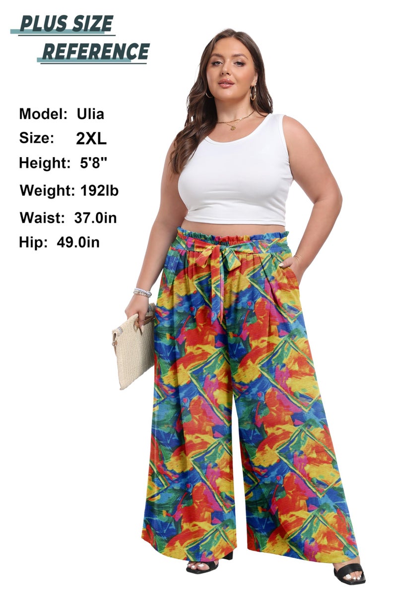 Lepunuo Wide Leg Pants for Women Work Business Casual High Waisted Colorful Pants Flowy Trousers Office - Image 4