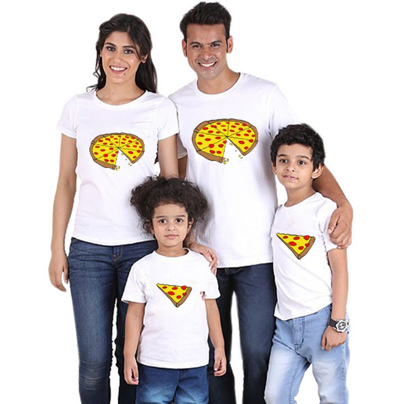 2024 Parent-Child Clothing Ins Children'S Clothing Cute Pizza Short-Sleeved T-Shirt - Image 2