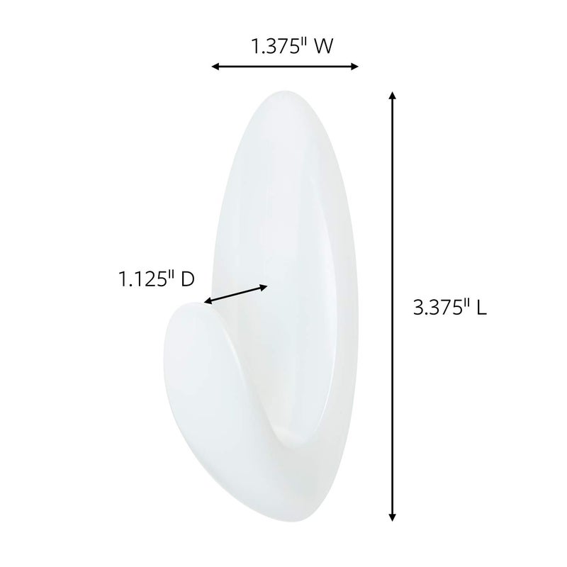 Command Bath Hook, Medium, Clear Frosted, 2-Hooks, 2-Medium Water Resistant Strips (BATH18-ES) - Image 2