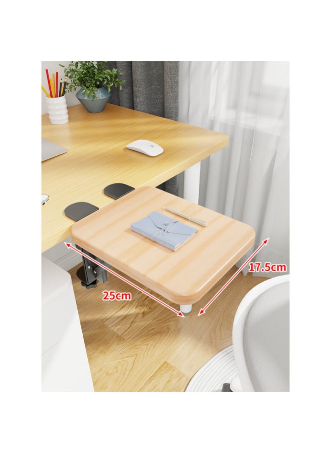 Hand-held Desktop Desktop Side Widened Computer Desk Dormitory Desk Board Extension Folding Board Keyboard Station Extension Bracket-Pattern:Black Bracket + Log 17.5*25*1.2  - Image 1