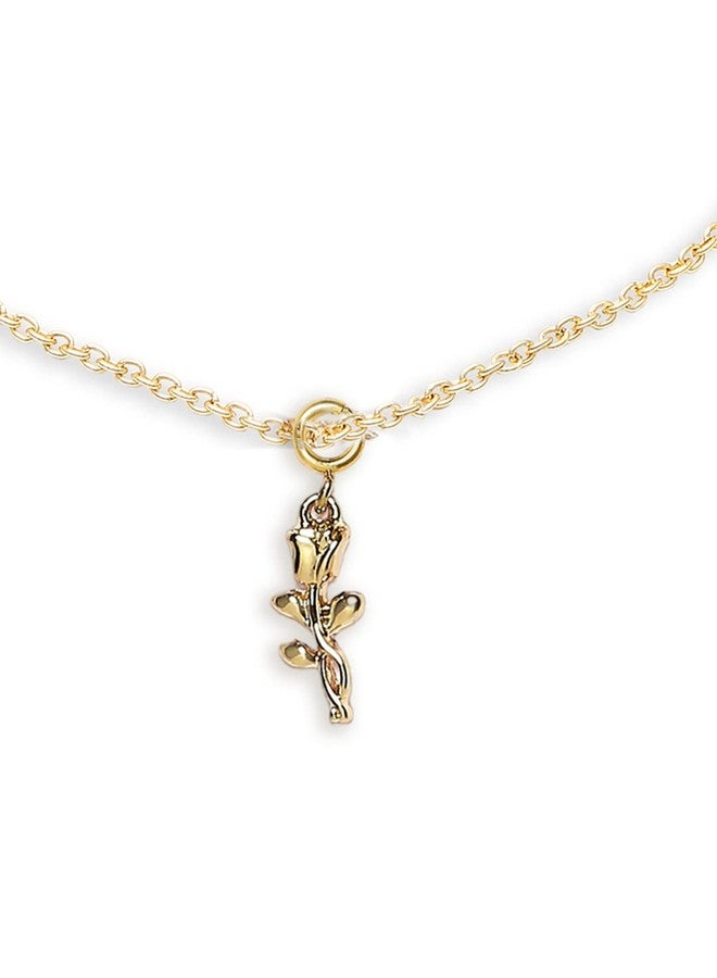 OOMPHelicious Jewellery Rose Shape Charm Delicate Gold Tone Fashion Anklet For Women & Girls Stylish Latest (AYJ15_CC1) - Image 5