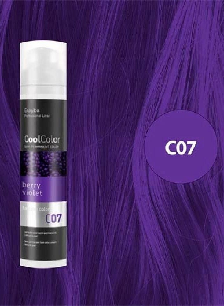 Erayba CoolColor Semi-permanent Color Cream100ml  C07 Purple Color - Image 1