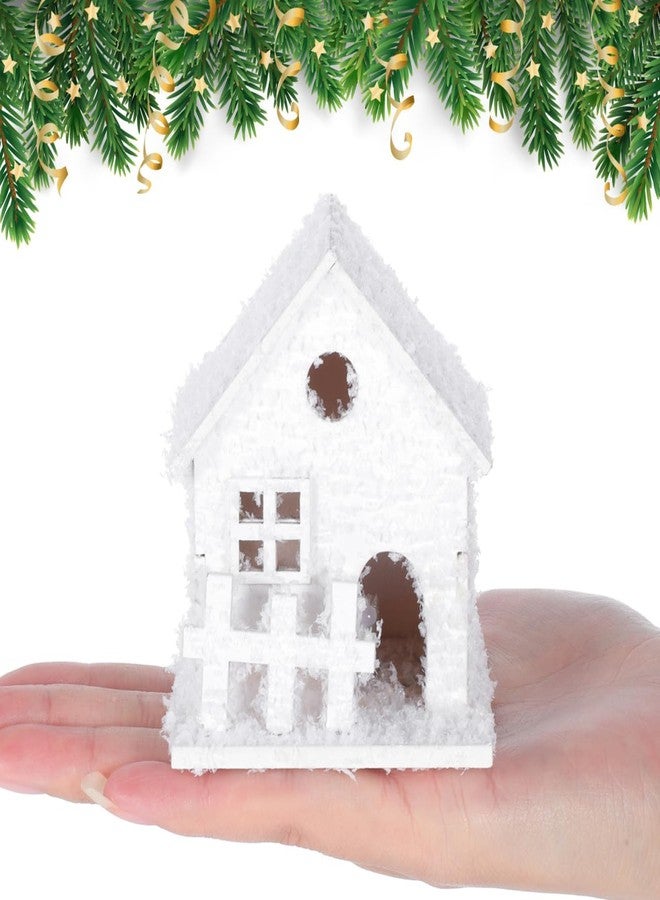 جارنيك مجموعة قرية عيد الميلاد من جارنيك، 3 قطع، بإضاءة LED، بيوت متوهجة مزينة بندفات ثلجية بيضاء، مثالية لتزيين سطح المكتب في موسم الأعياد. - Image 2