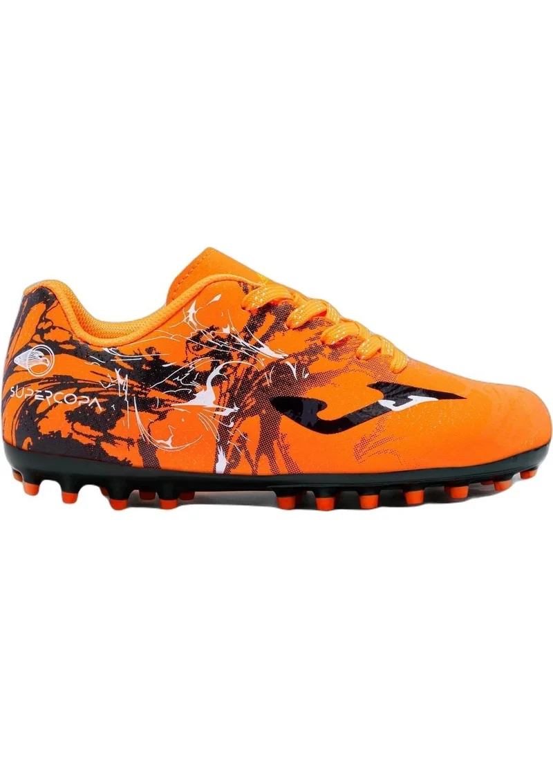 Joma Super Copa Jr 2408 Naranja Artificial Grass Kids Orange Football Shoes (Grass) SCJS2408AG