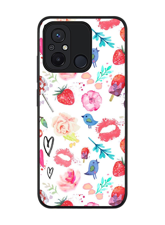 Stylizedd Rugged Black edge case for Xiaomi Redmi 12C 4G, Slim fit Soft Case Flexible Rubber Edges Anti Drop TPU Gel Thin Cover -  Summer Fever - Image 1