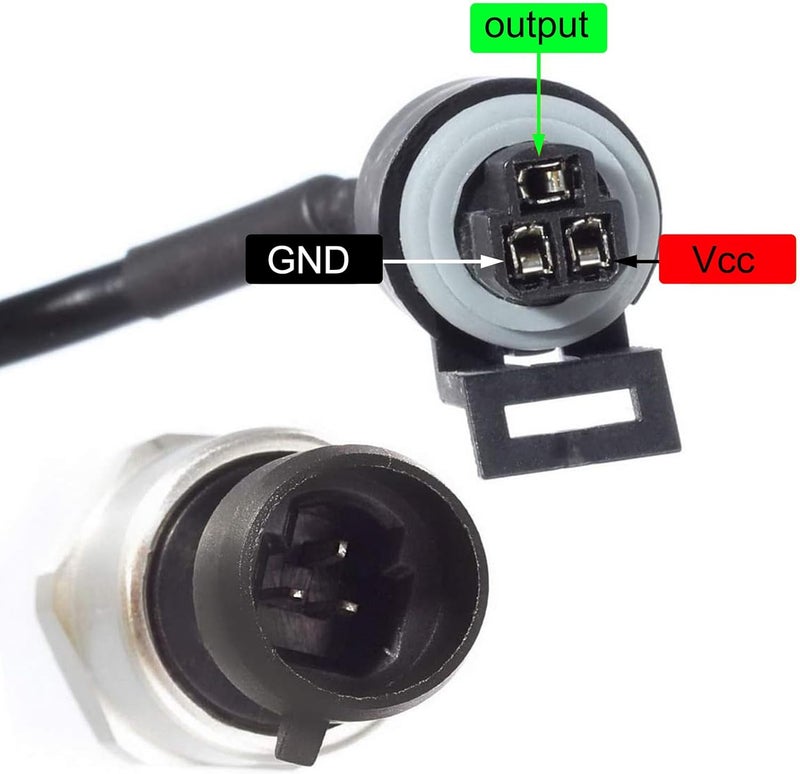 AUTEX 100psi Pressure Transducer Sensor, 0-100 Psi Pressure Sender 1/8" -27 NPT Oil Pressure Transmitter 316 Stainless Steel with Connector Harness Kit For Oil Fuel Air Water Pressure - Image 3