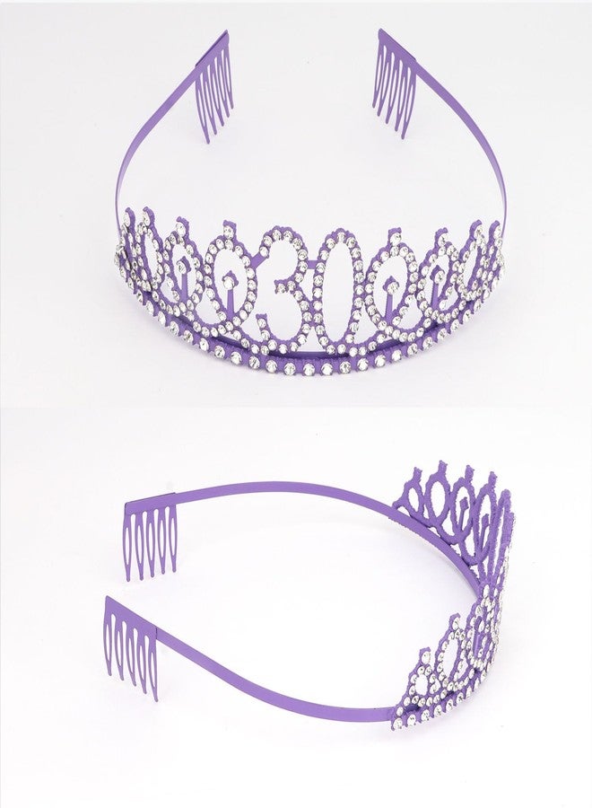 Semato 30th Birthday Sash & Tiara Kit - Purple 30th Birthday Party Favors - Image 2
