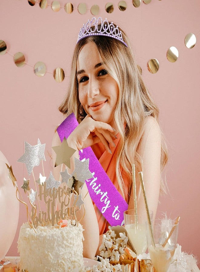 Semato 30th Birthday Sash & Tiara Kit - Purple 30th Birthday Party Favors - Image 5