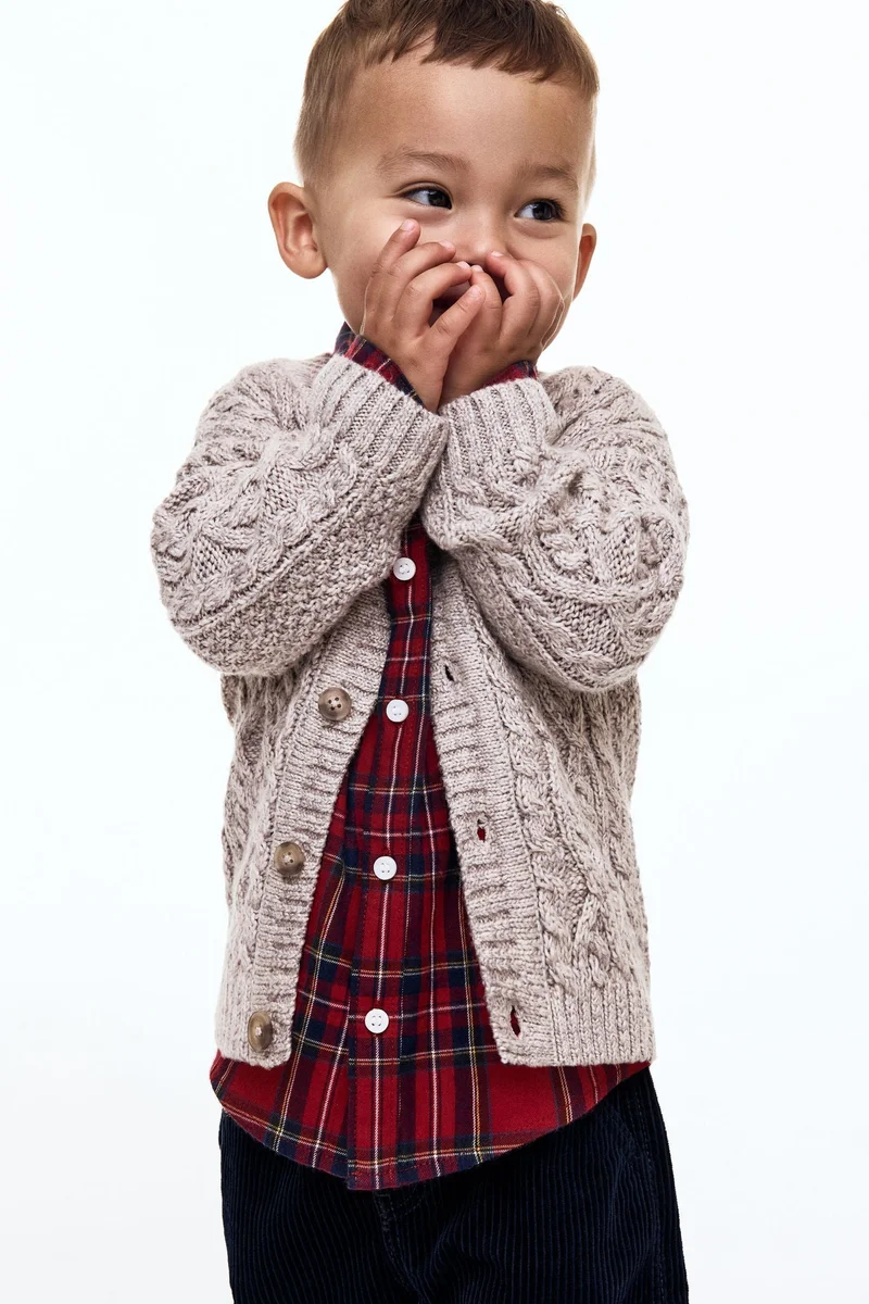 اتش اند ام كارديغان محبوك بنمط حبال