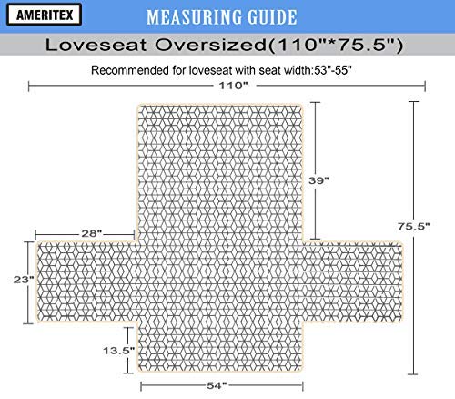 Ameritex Loveseat Cover Water-Resistant Quilted Furniture Protector With Back Nonslip Paws Slipcover For Dogs Kids Pets Loveseat Slipcover Stay In Place For Leather (Chocolate 54'') - Image 2
