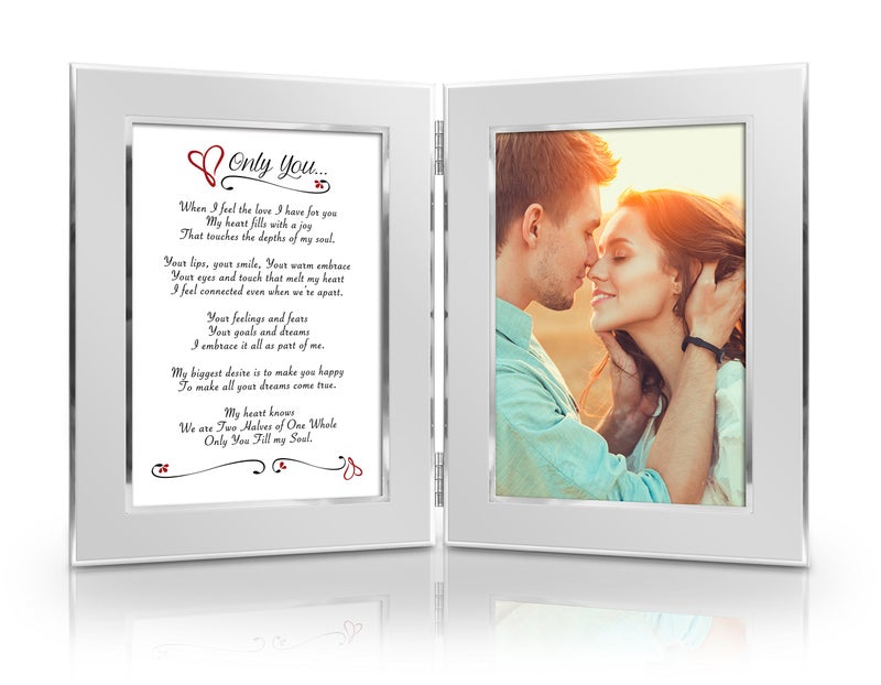 Heart to Heart Gifts BEST Romantic Valentine Anniversary Gift for Her Him Wife Husband Girlfriend Boyfriend Soulmate Lover Date Night Gift Romantic Poem  Your Favorite Photo  Custom Poetry Gift 