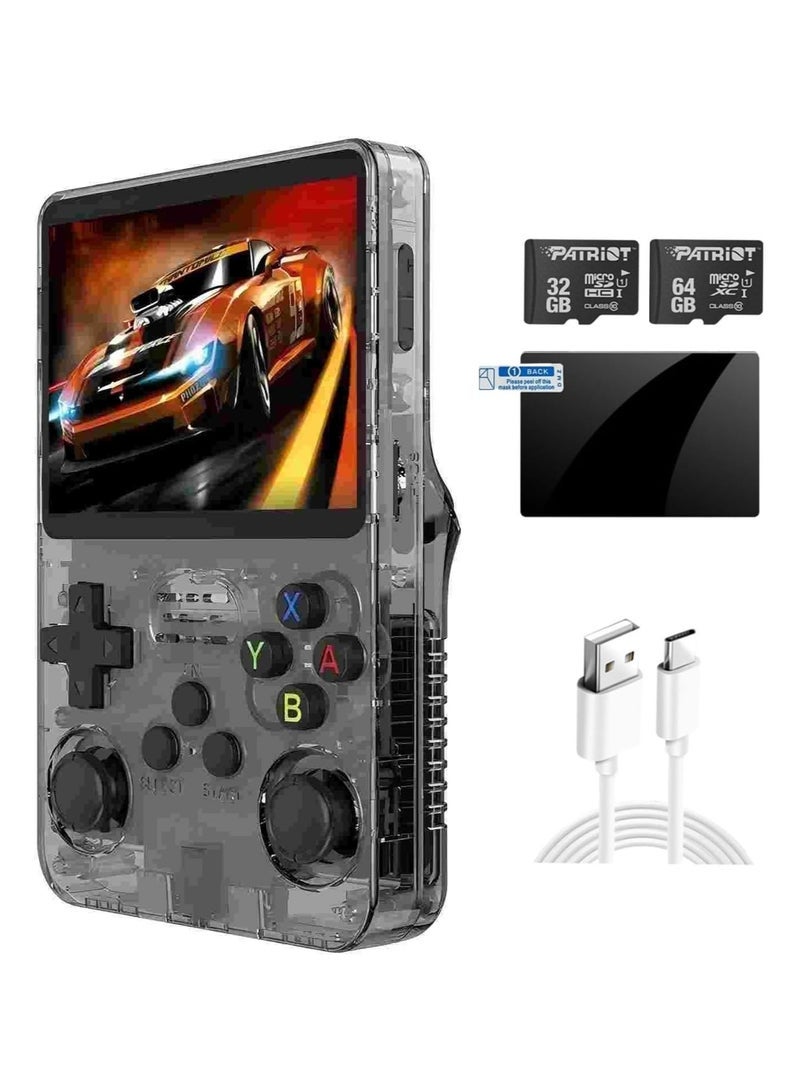 ELTRAZONE Retro Handheld Gaming Console with 32+64G Cards,R36s Portable Retro Game Console Supports 12+ Emulators 15000+ Game, 3.5-Inch IPS Screen (Black 64G)  - Image 1