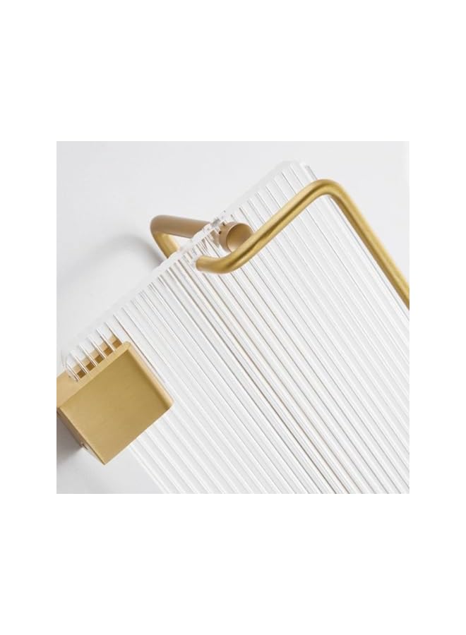 S-TOP Toilet Paper Holder, Paper Roll Holder No Punching Acrylic Tissue Holder Rack Light Luxury Bathroom Accessories Wall Mounted Waterproof No Rust (Golden) - Image 2