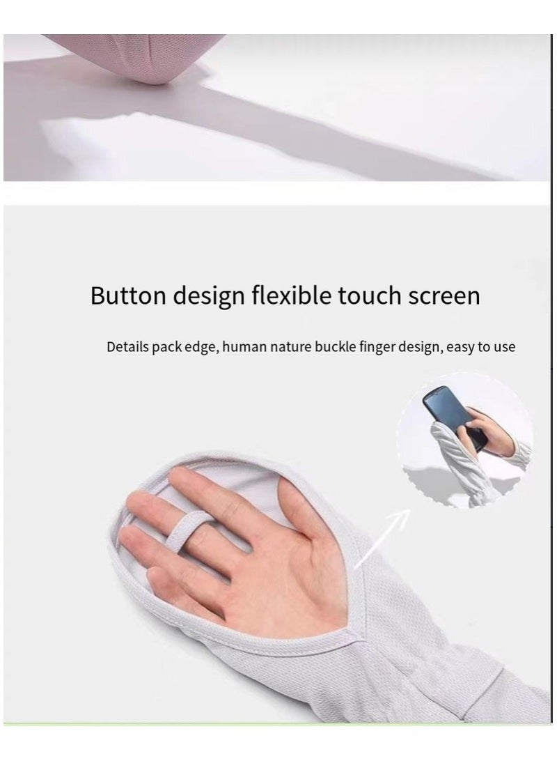 General Summer sun protection sleeves horseshoe sleeves UV protection finger sleeves ice silk sun protection cycling driving loose horseshoe sleeves  - Image 5