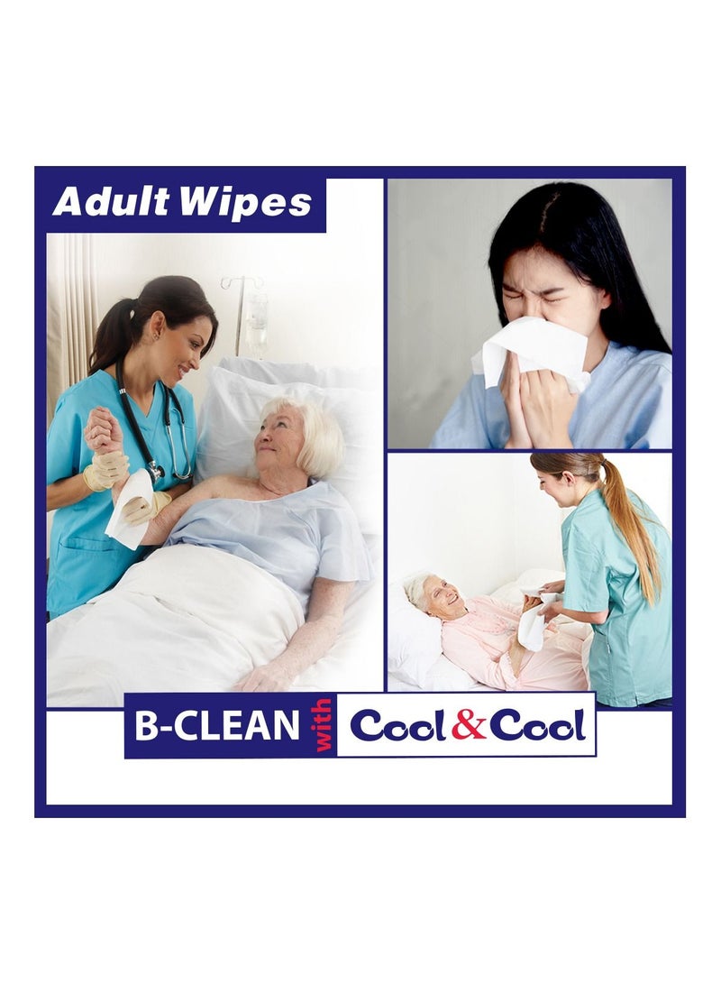 Cool & Cool Adult Cleaning Wipes, 72 Sheets - Extra Large Size - Image 2