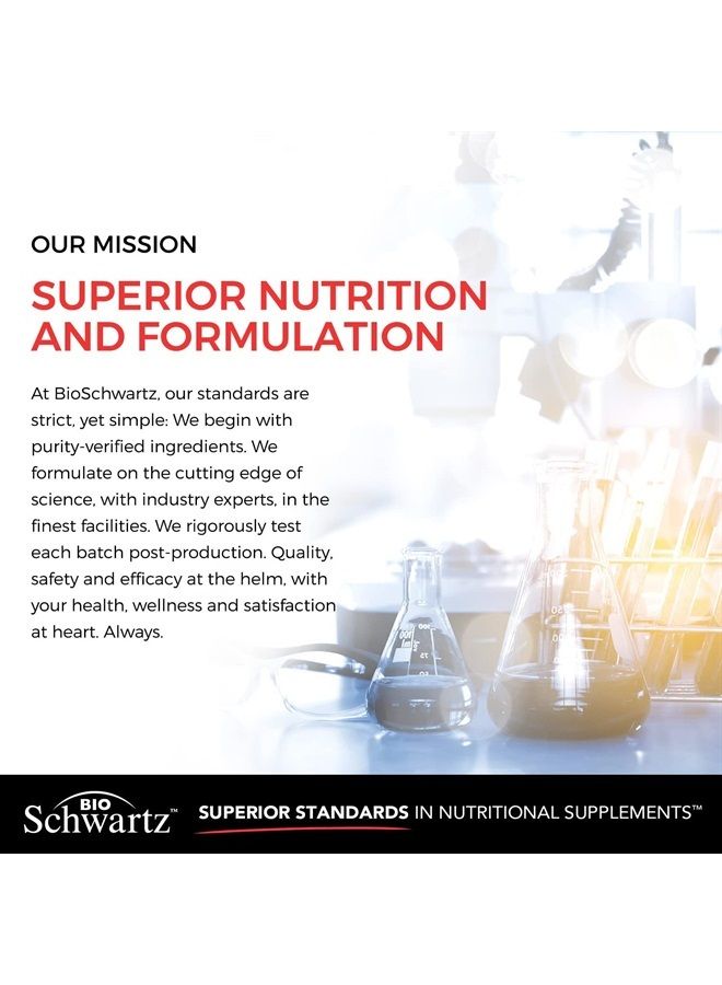 BioSchwartz Respiratory & Immune Lung Support Supplement with Quercetin, Vitamin D & Cordyceps, Helps Soothe Respiratory Tissues While Loosening Mucus, Lung Health Vitamins for Women & Men, 60 Capsules - Image 4