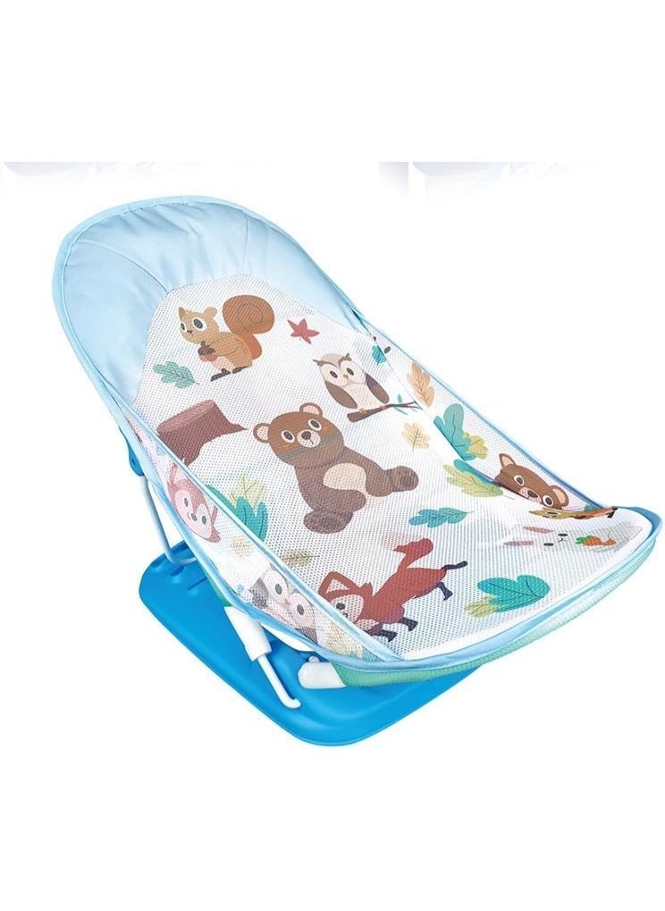 Tiibaby Foldable Baby Bath Support Seat, Woodland Animals Design 0-18 Months  - Image 1