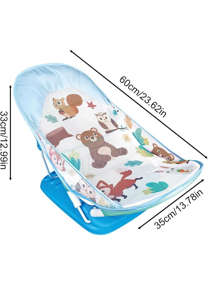 Tiibaby Foldable Baby Bath Support Seat, Woodland Animals Design 0-18 Months  - Image 2