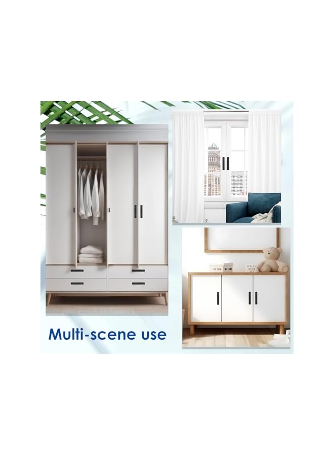 promass 2 Pcs Adhesive Handles Cabinet Handles Sliding Door Handles Closet Door Handles Door Pull Handles Stick on Handles for Kitchen Bedroom Window (Black) - Image 5