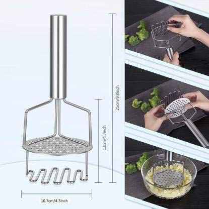 Kmils Multipurpose Stainless Steel Boiled Potato Smasher Pav bhaji Masher Aloo Masher for Kitchen - Image 5